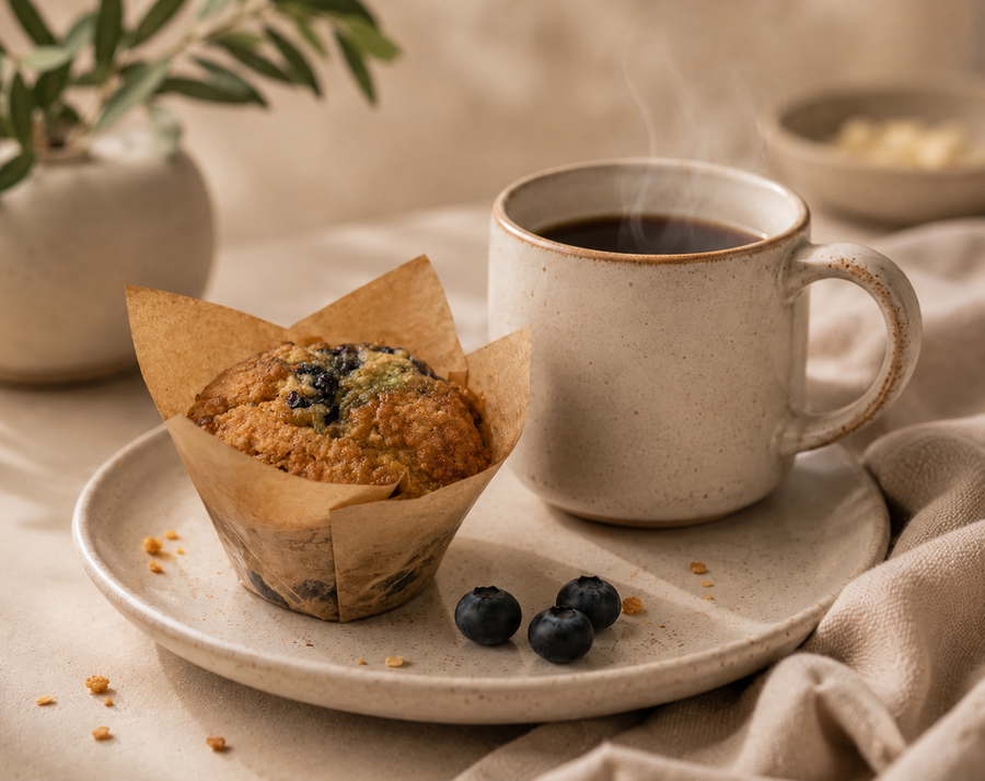 Mama Claudia muffin with coffee